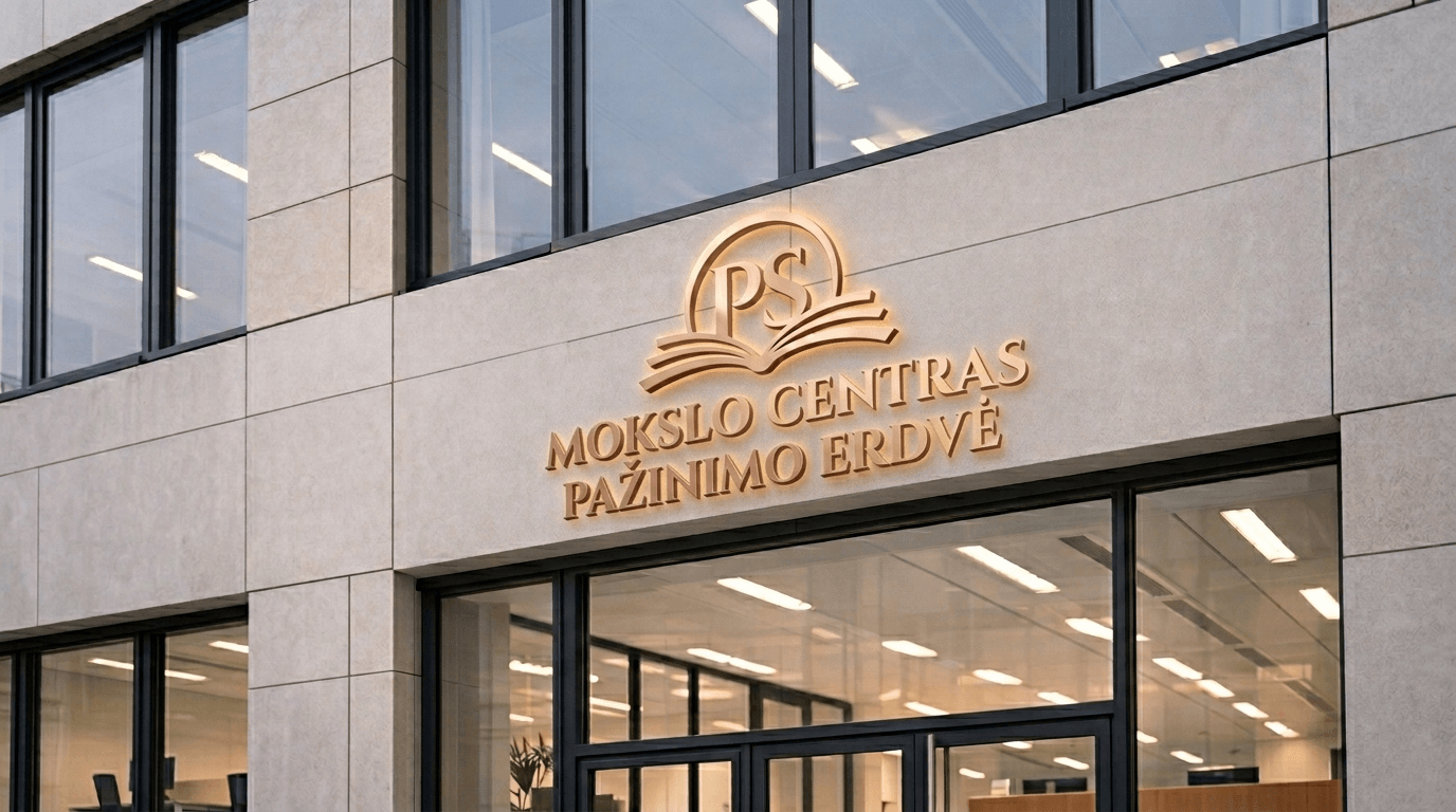 Vidaus reklamos iškaba interjere