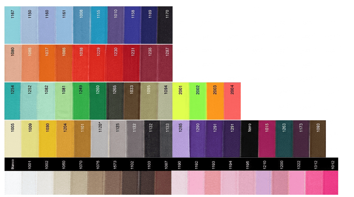 Tekstilinių juostelių spalvų ir pavyzdžių pristatymas