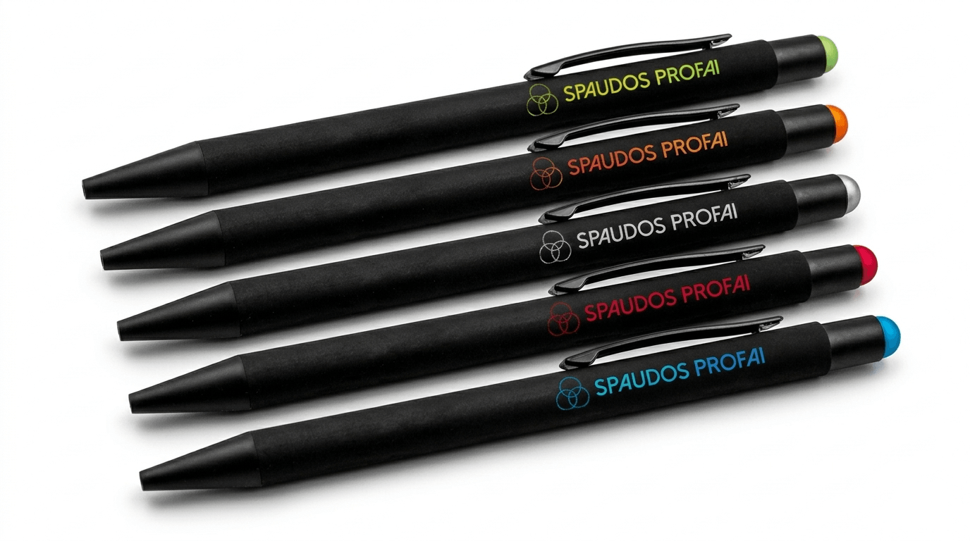 Firminių tušinukų dizaino pavyzdys