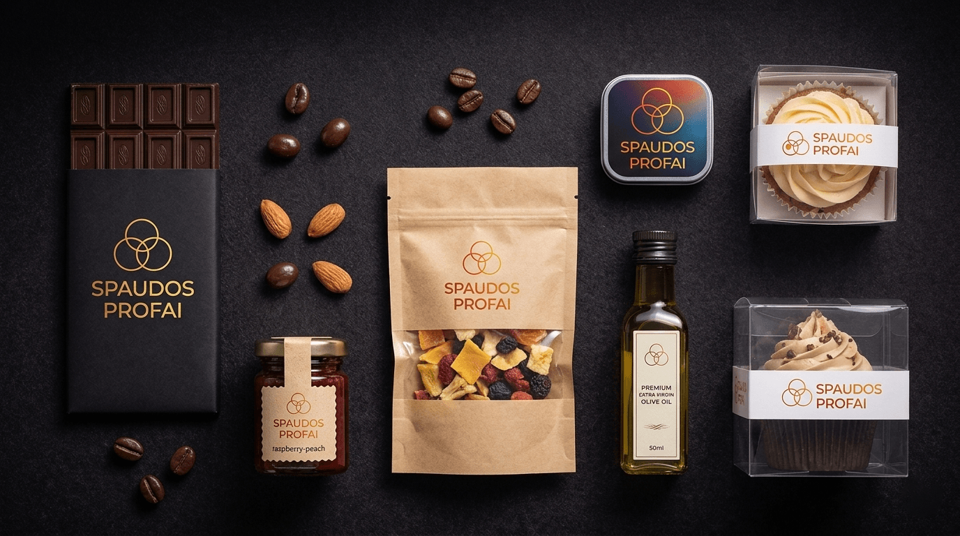 Saldžios reklamos produktų asortimentas